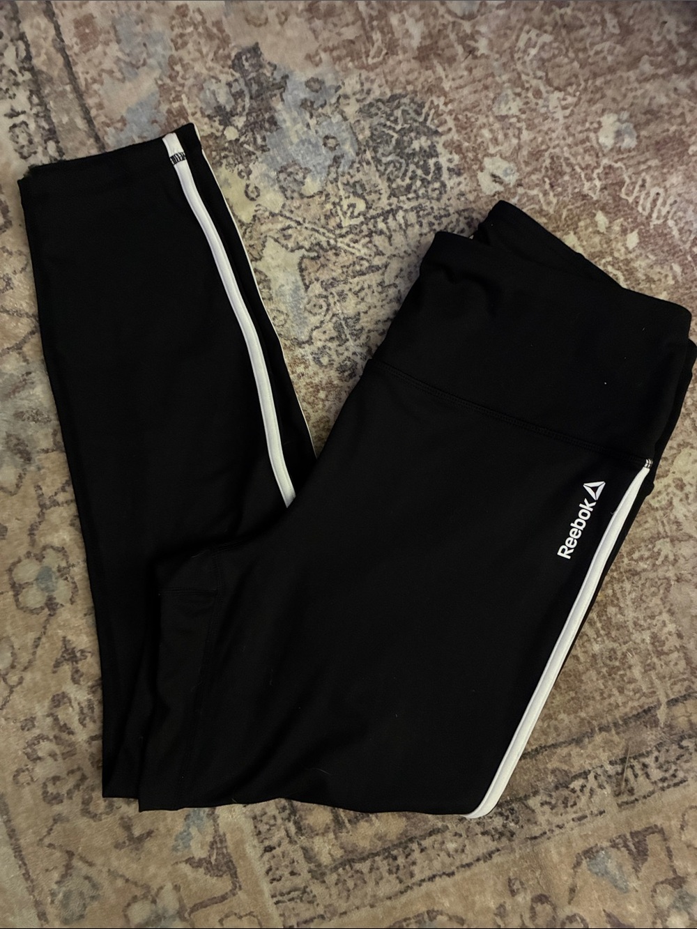 Reebok Black joggers with White Side Stripe - only worn once